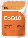 Micro Ingredients CoQ10 200mg Per Serving, 240 Softgels XI124; Made with Coconut MCT Oil XI124; Koenzym Q10 (Ubichinone) XI124; Non-GMO