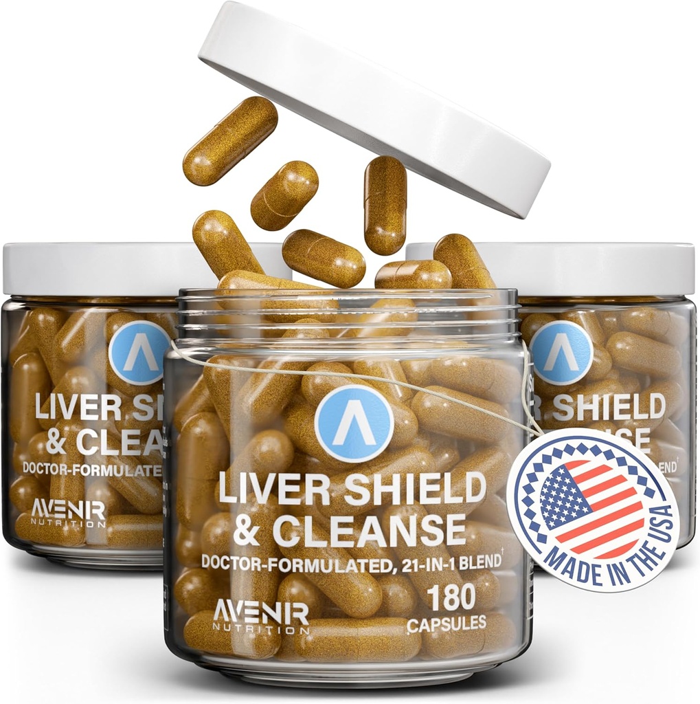 Avenir Nutrition Liver Shield & Cleanse Avenir 124; Herbal Liver Cleanse Detox & Repair Supplement Avenir; Milk Thistle & Artiduck Extract Supplements