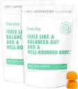 Pierwszy dzień Gut Gummie Tribiotic Gut - 3- in-1 Prebiotyczne, Probiotyczne i Postbiotic Suplement - Popiera Digestive, Skóra, Zdrowie jamy ustnej i immunologiczne, Wchłanianie i wzrost odżywczy - 60- Day Supply