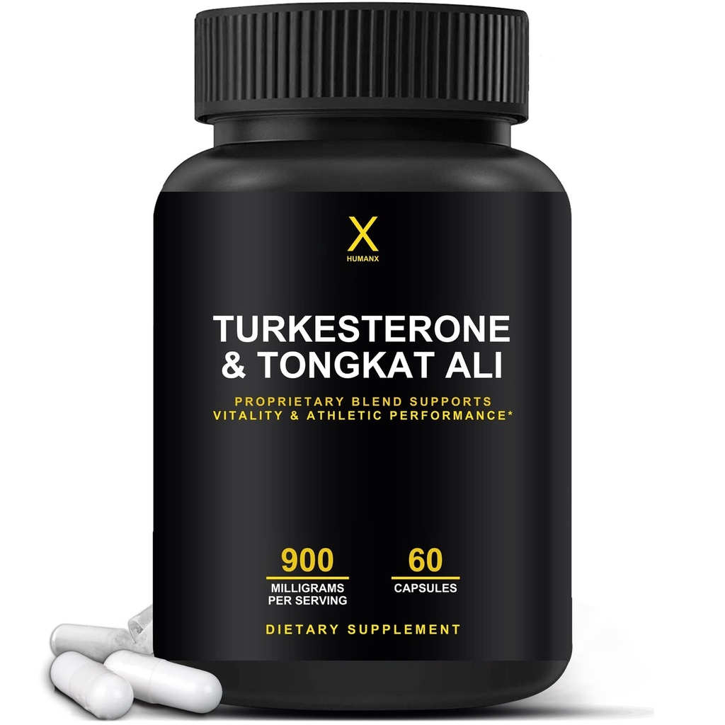 HUMANX Turkesterone & Tongkat Ali 900mg - Wspiera Energia, Stamina i Odzysk mięśni i wzrost - Suplement Turkesterone - Tongkat Ali Suplement - Long Jack Extract (Eurycoma Longifolia)