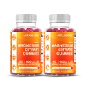 Cytrynian magnezu vitamatic Gummies 600mg na serwowanie - 60 Count - Promotes Healthy Relaxation, Mięśnie, Kości, & Wsparcie energetyczne (Pack of 2)