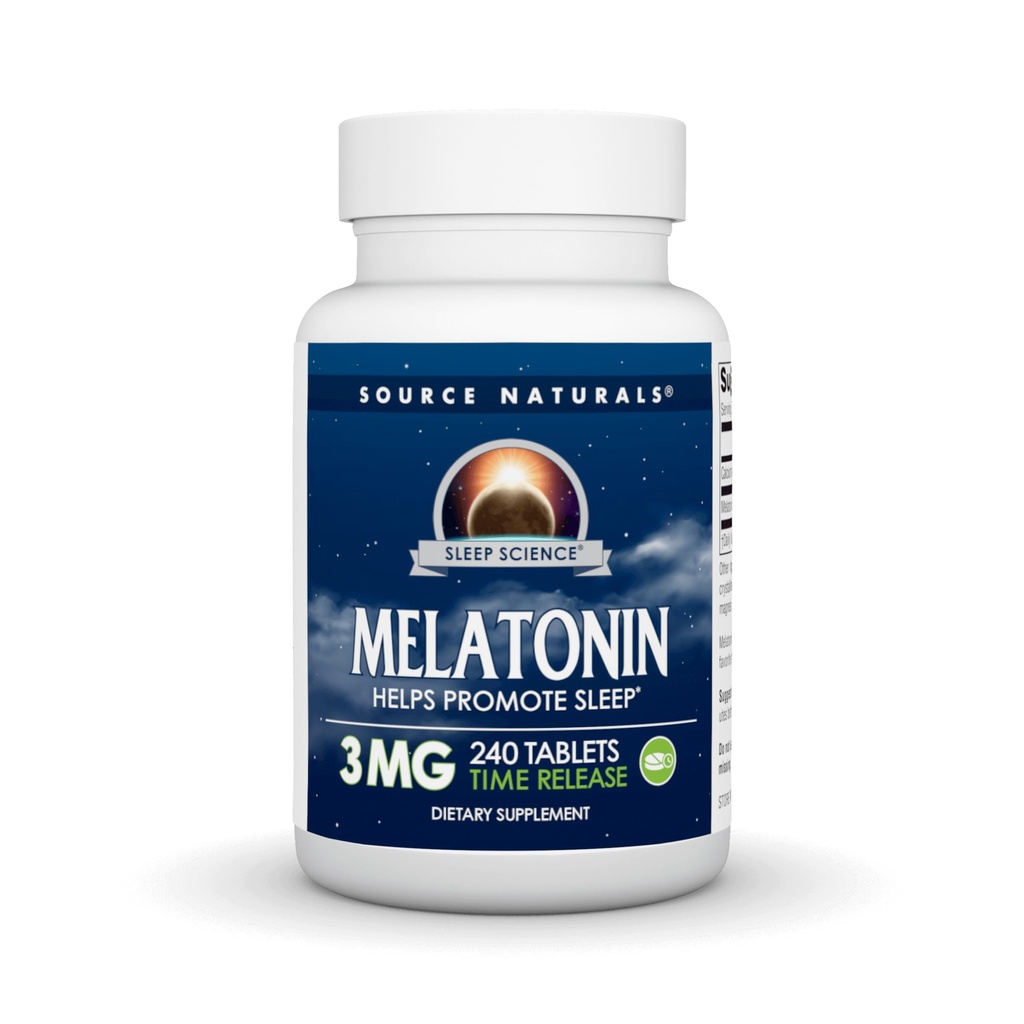 Źródło Naturals Czas uwalniania Melatoniny 3 mg - 240 Tabletki uwalniające czas