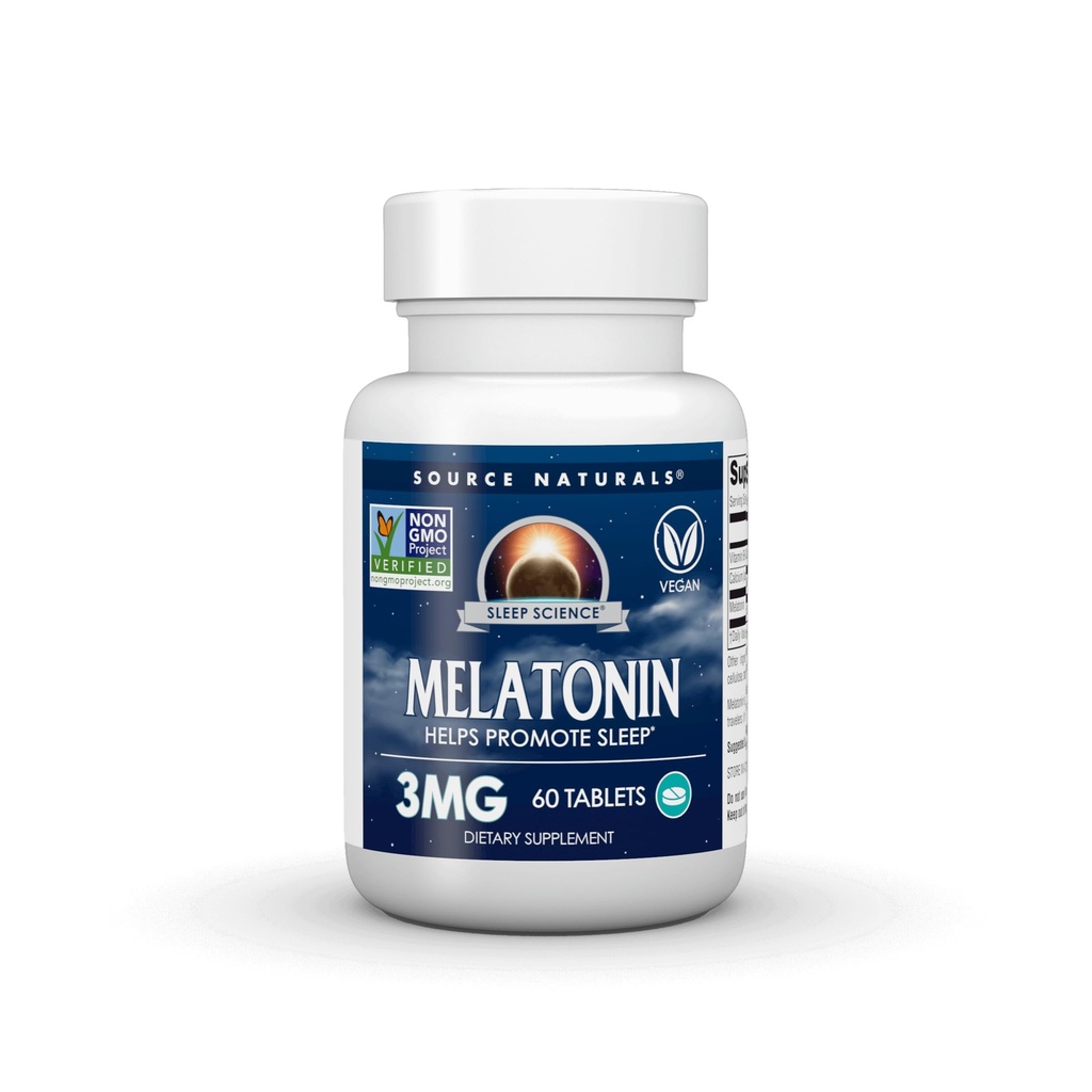 Źródło Naturals Sleep Science Melatonin * - 3 mg, 60 tabletek