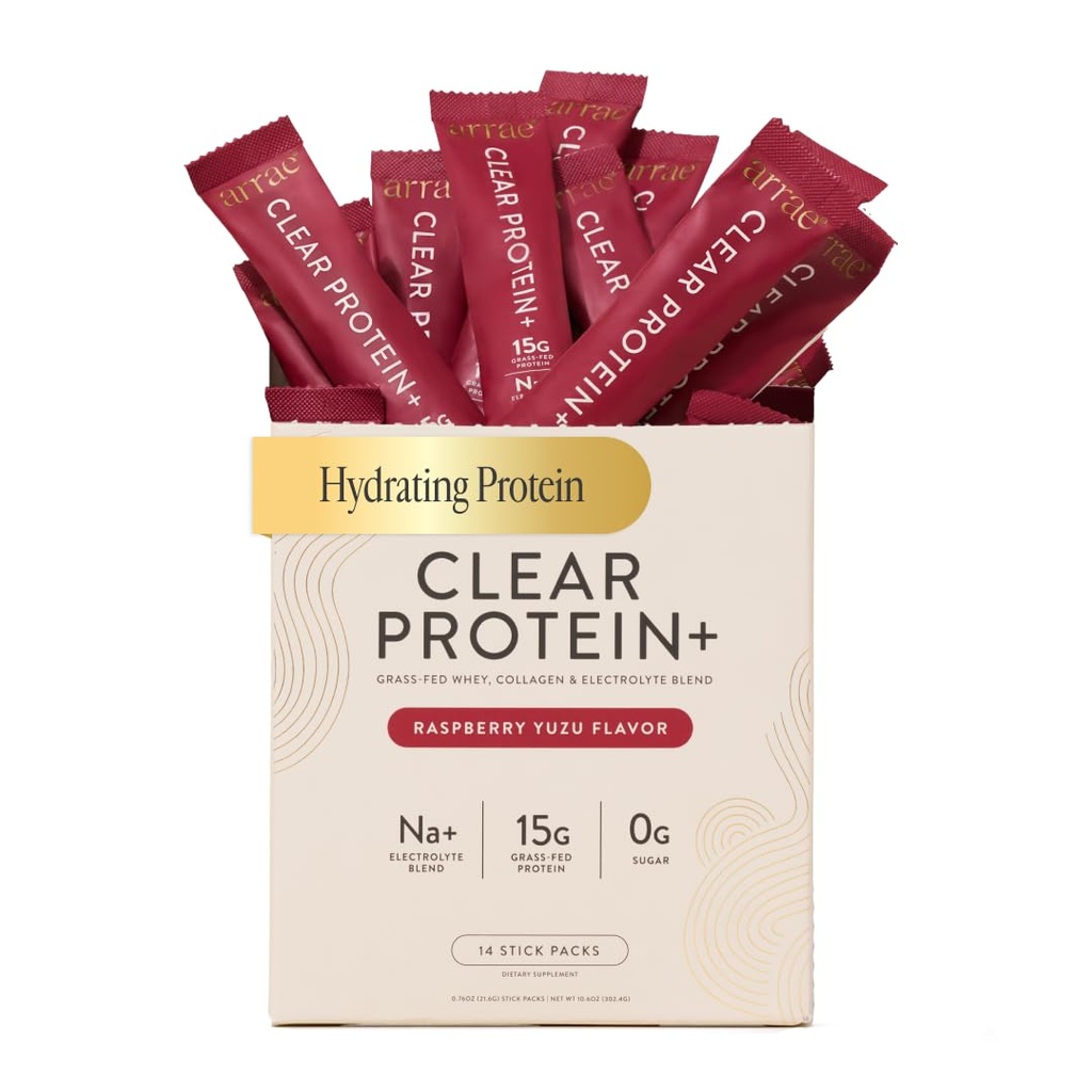 Arrae jasne białko - Natural Protein Supplement, gładki tekstura, łatwe do wymieszania, 14 Sług, Czysta formuła z elektrolitami