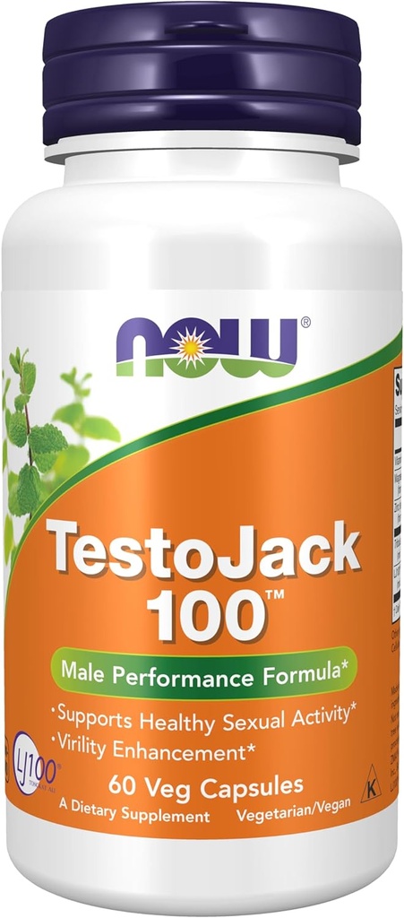 Teraz Foods Supplements, TestoJack ™ 100 z LJ100 ®, silny standaryzowany ekstrakt z Tongkat Ali (Eurycoma longifolia), Tribulus i ZMA ®, 60 Kapsułki Veg