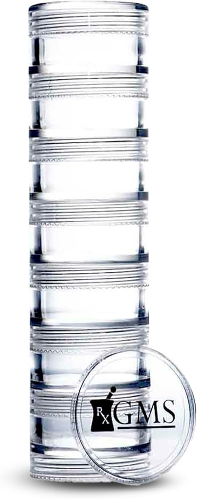 7 Day Medicine Pill Organizer - Stackable Pill Box -Pasuje do małych tabletek i suplementów witaminy - Keep your Daily Medicine Organizowane w jednym miejscu - Bardzo małe - Jasne