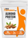 BulkSupplements.com Proszek z białka migdałowego - Białko oparte na roślinach, Proszek migdałowy - Wegan, Bez glutenu, & Bez cukru, 30g na serving, 1 kg (2,2 kg) (Opakowanie po 1)
