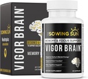 Suplement Nootropowy Vigor Brain Premium - Koncentracja, Wspomaganie Mózgu i Pamięci - Formularz 40 Unikalnych Składników Nootropowych: DMAE, Cholina, Fosfatydyloseryna, Bacopa Monnier & Huperzine A (1)