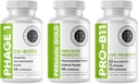 Żelaza żelkowa Fortitude Gut Supplement Bundle - Prebiotyczne Złoto, PRO- B11, Phage 1 - w / Gold Kiwifruit Pectin, SCFA i 22 Miliard CFU dla Microbiome Support, Gluten, Soy, & Dairy-Free kapsułki