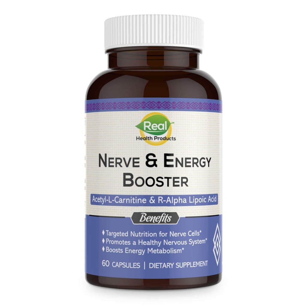 Suplement ALA - R- Alpha Kwas lipowy 300mg & Acetylo L- karnityna 1000mg - Nerve & Energy Booster dla Nerve, sercowo-naczyniowe, funkcji kognitywnych i wsparcia przeciwutleniacza, 60 Kapsułki, 30 Days Supply