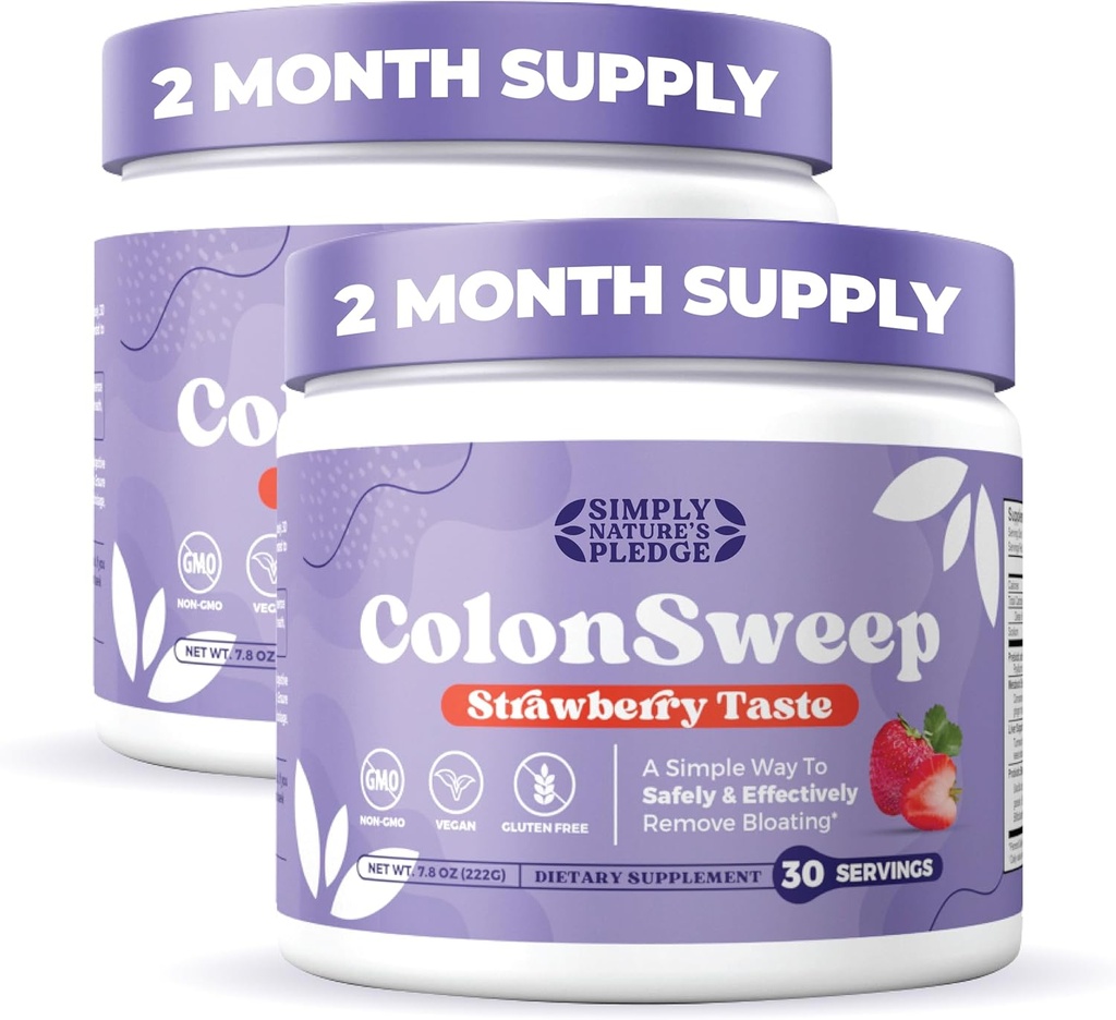 ColonSweep - Probiotyczny Pzyl Psylium Psylium Powder Colon Cleanser, 7.8 oz. Fiber Supplement Supplement Support for Gut Health - Czyszczenie dla Bloating Relief & Detox- 30 Sługi (Opakowanie 2)