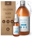 Premium Colloidal Silver ● Optymalna formuła koncentracji, Mniejsze cząstki, Lepsze wyniki ● Laboratorium certyfikowane ● Płynne srebro Made in EU ● Darmowe butelki spray do napełniania i ebook (34 fl oz)