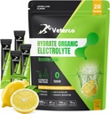 Proszek do nawadniania elektrolitów, Napoje elektrolityczne, Napoje suplement nawadniania, Pakiety nawadniania z witaminą i minerałami, Keto Friendly, Wegan, Nie-GMO, Brak cukru, Lemon Flavor (20 Sticks)