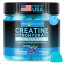 Creatine Gummies for Women & Men - 5000mg Pure Creatine Monohydrate Chewables - Sugar Free Pre Workout Gummies for Muscle Growth & Recovery - Vegan, Blueberry, 120 Count (30 Servings)