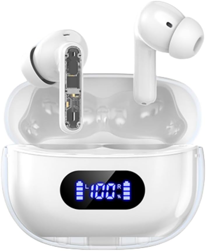 Słuchawki bezprzewodowe P1 PRO, słuchawki bezprzewodowe Bluetooth słuchawki z jasnych Mics Mics Mics Mir, Wygodne Fit, IPX7 Waterproof Long Battery Life, 30H Playtime for Sports Workout