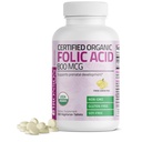 Bronson Organic Folic Acid (Witamina B9 Folate) 800 µg Folate from Lemon Peel, 180 Tablets