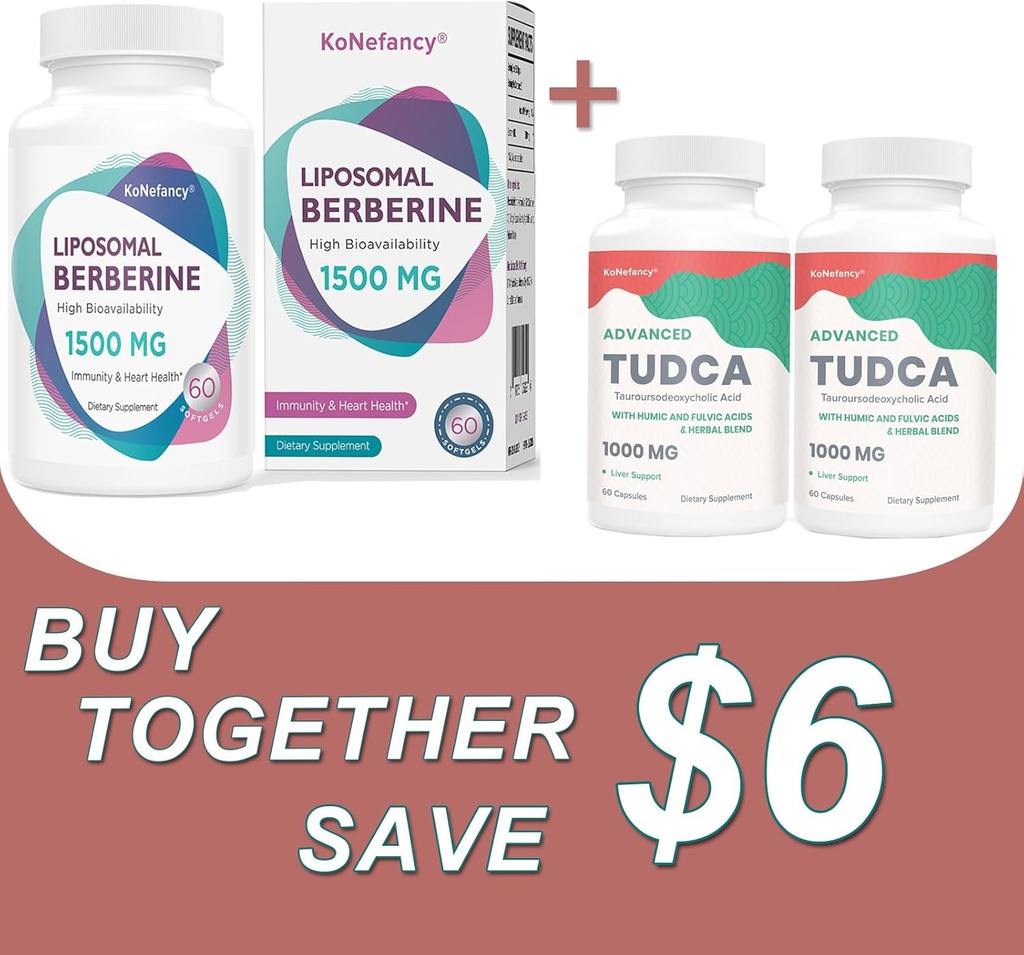 Optymalizacja zdrowia dzięki TUDCA Complex 2Pack i Liposomal Berberine 1500mg Bundle