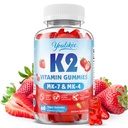 Vitamin K2 Gummies, Dual Formula Vitamin K2 Supplement with MK-7 & MK-4, Supports Bone Health, Gluten-Free, Sugar-Free, Non-GMO, Strawberry Flavor, 60 Gummies