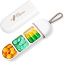 Toplive Travel Pill Organizator, Przenośny pojemnik Pill Mini Codzienne Pill Organizator, Mały Pill Case Travel Medicine Organizator Pocket witaminy Suplement Fish Oil Box, White Grey