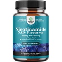 Witamina B3 Niacynamid 500 mg Kapsułki - Mitochondrialna energia i suplement do skóry - Witamina B3 Niacyna Flush Free i Nikotynamid 500mg - Flush Free Niacin Suppless - 60 Count