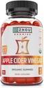 Zhou Jabłko Cydr Gummies Ocet - ACV Gummies dla kobiet i mężczyzn z Elderberry, Pyszny smak z surowym cukrem trzciny cukrowej, USDA Organic - 60 Wegan Gummies