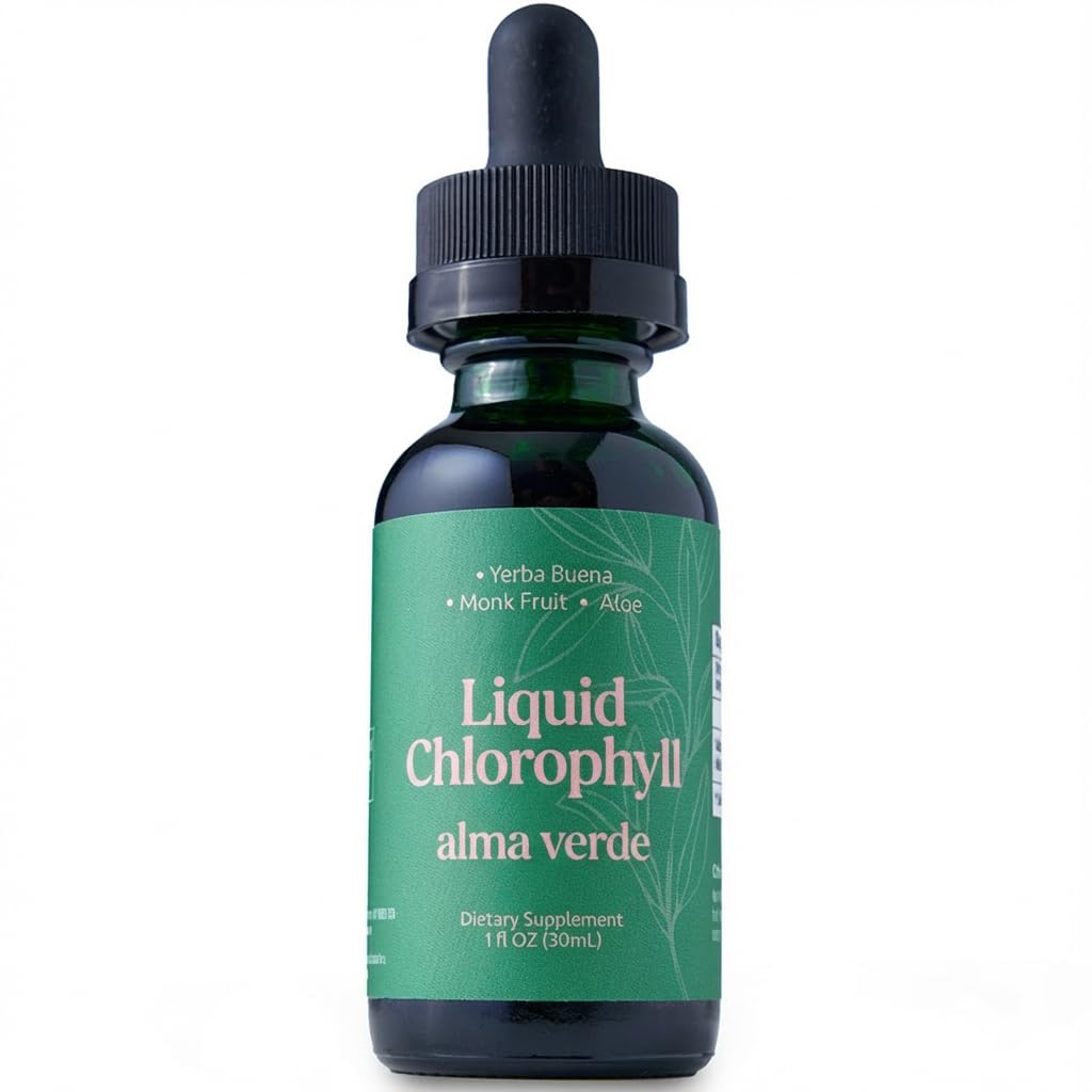 Liquid Chlorophyll Drops - Chlorophyll Water with Aloe Vera Juice for Body Odor, Bloating Relief & Gut Health - Natural Deodorant Alternative for Women - Skin Glow & Detox - Vegan - 30ml