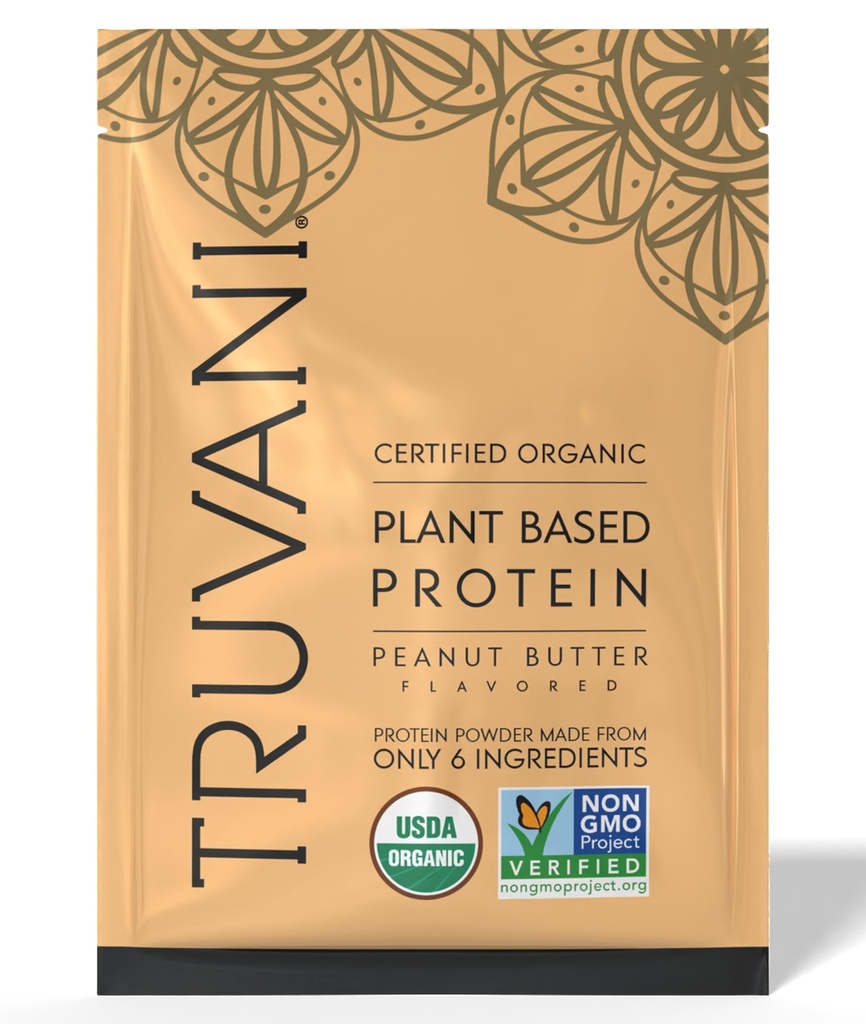 Truvani Vegan Pea Protein Powder Building 124; Masło orzechowe 124; 32.7g Organic Plant Based Protein Building 124; 1 Podawanie 124; Keto Building 124; Gluten & Dairy Free 124; Niskie węglowodory 124; Nie Dodano cukru