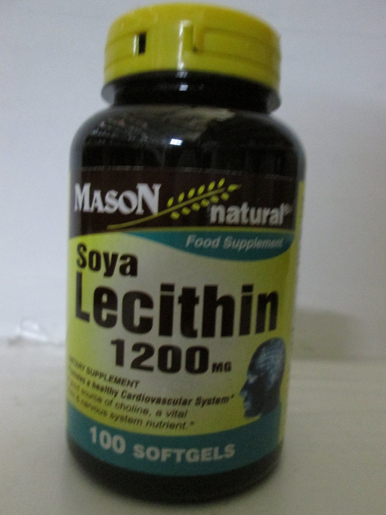 MASON NATURAL Lecytyna 1200 mg - Zdrowy układ sercowo-naczyniowy, pobudza wątrobę i zdrowie rozrodcze, 100 Softgels