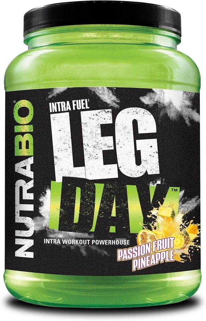 Dzień NutraBio Noga Intra Workout Proszek - Advanced Carb Supplement with Cluster Dextrin & Electrolytes -Carb Powder with EAA / BCAA - Cykliczny Dekstryna do performance - Passion Fruit Ananase, 20 Servings