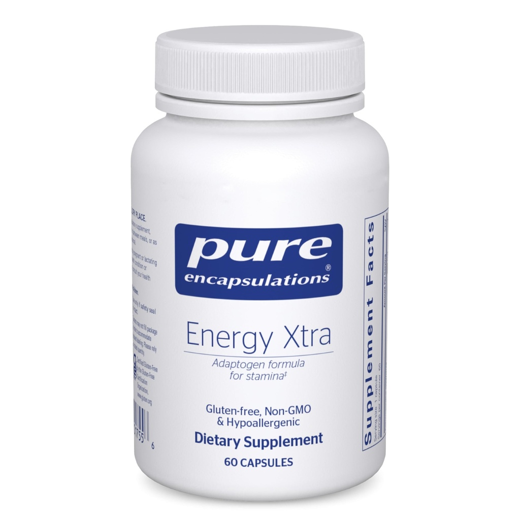 Pure Encapsulations Energy Xtra Xtra X4; Adaptogen Formuła dla Staminy * XA 124; 60 Kapsułki