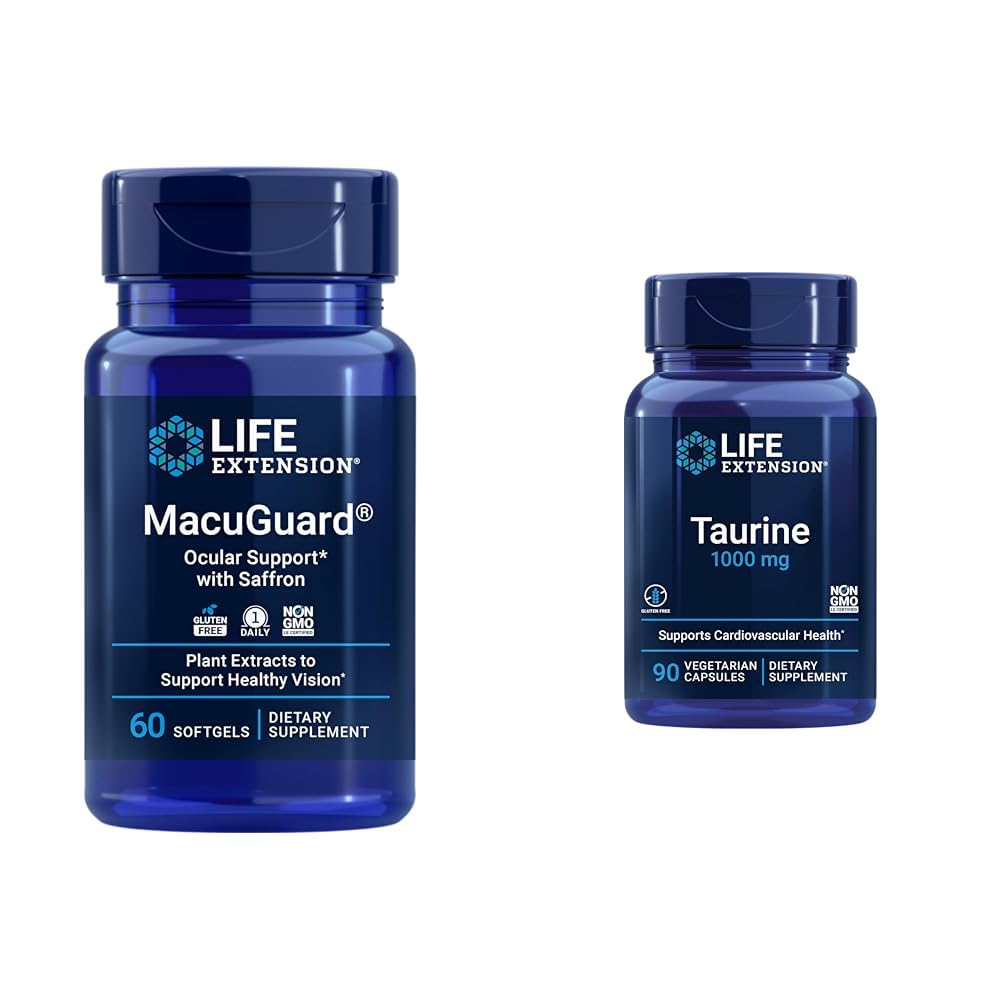 Life Extension MacuGuard Eye Health Supplement z Saffron & Tauryne Heart Health Kapsułki