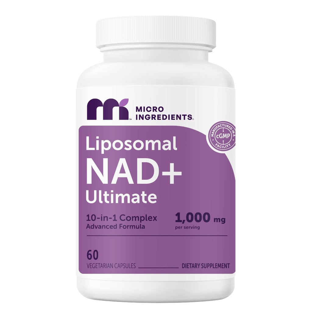 Micro Ingredients Liposomal NAD+ Complex 1,000 mg Per Serving, 60 Capsules