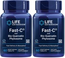 Rozszerzenie życia Fast- C & Bio- Quercetin Phytosome - Szybkie dostarczanie i wchłanianie witaminy C Suplement do optymalnego wsparcia immunologicznego - Bez glutenu, Nie-GMO, Wegetarianin - 60 tabletek (Opakowanie 2)