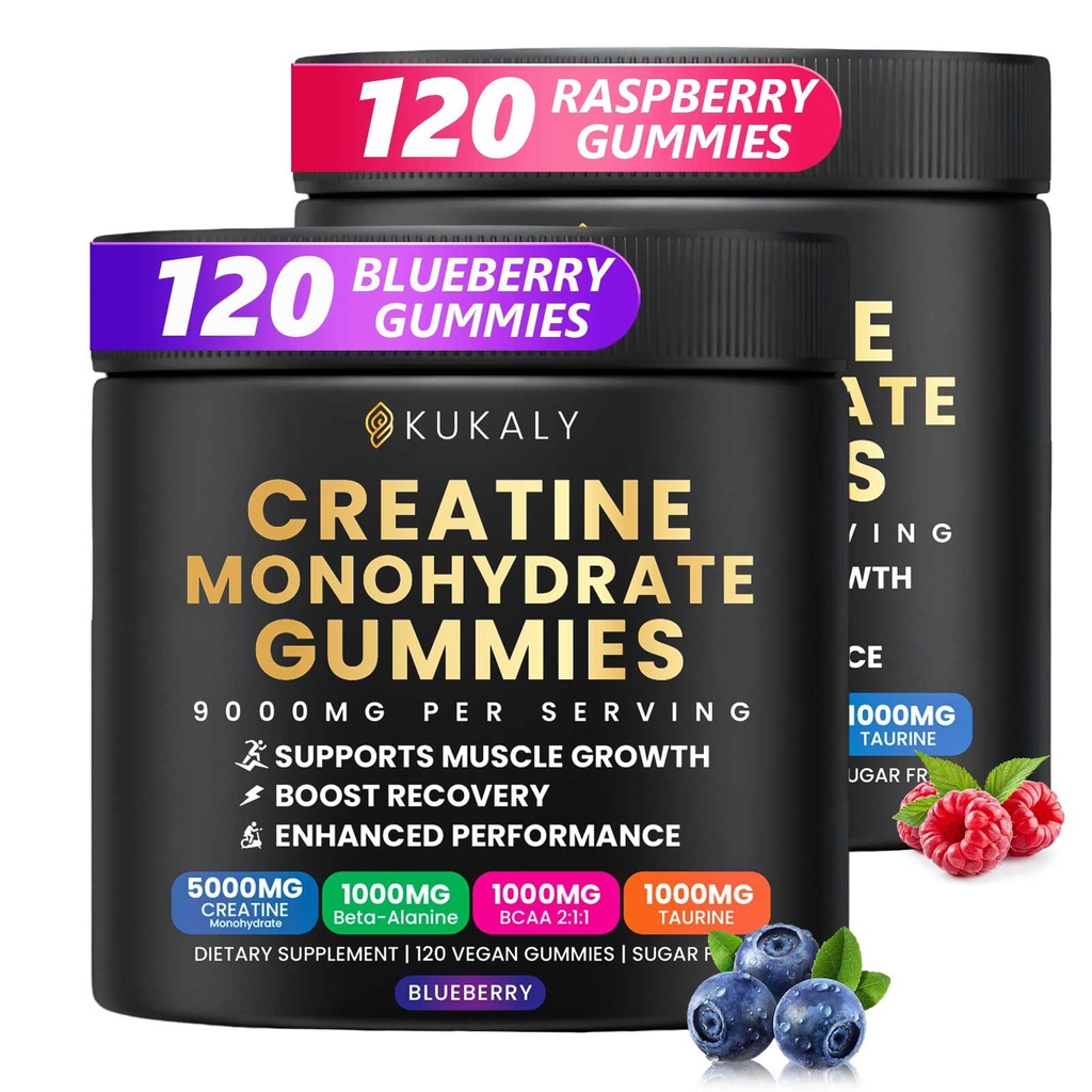 Jednowodzian Gummies dla mężczyzn i kobiet, 9000MG Gummies Kreatywnych Cukru Free -BCAA 2: 1, B12 B6 dla Boost Siła, Focus & Endurance, Wegan, Non-GMO