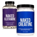 NAKED Pure Mikronized Creature Monohydrat 100 Słupki + Pure L- Glutamine 240 Kapsułki Bundle: Wegan, Non-GMO, Gluten Free. Minimalizacja rozpadu mięśni i poprawić syntezę protein. Nic sztucznego