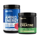 Optimum Nutrition Amino Energy - Wstępne ćwiczenia z zieloną herbatą, BCAA, Amino Kwasy i Mikronizowany Kreator Monowodzian Proszek, Unflavored, Keto Friendly, 60 Serving