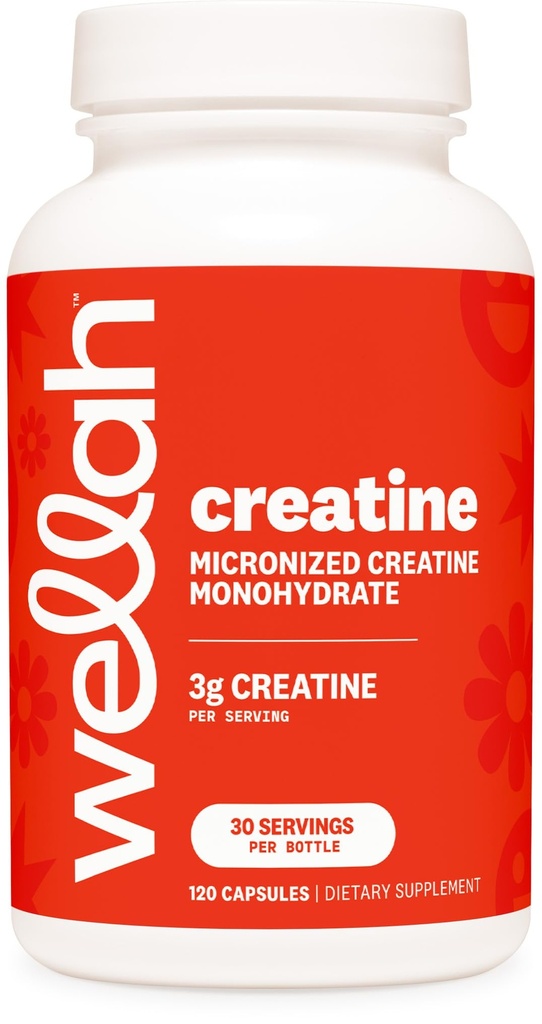 Wellah Creatine Monohydrate Capsules (3000 mg) 120 Capsules