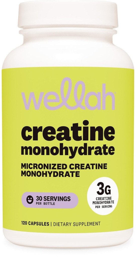 Wellah Kreatywna monohydrat kapsułki (3000 mg) 120 Kapsułek - zmikronizowane kreatura, 30 Sług