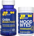 NATURAL STAKS Nastrojów Bites + GABA Brain Food Bundle - Pomaga Relaks i Ulepszony nastrój * - 90 Razem Kawałki