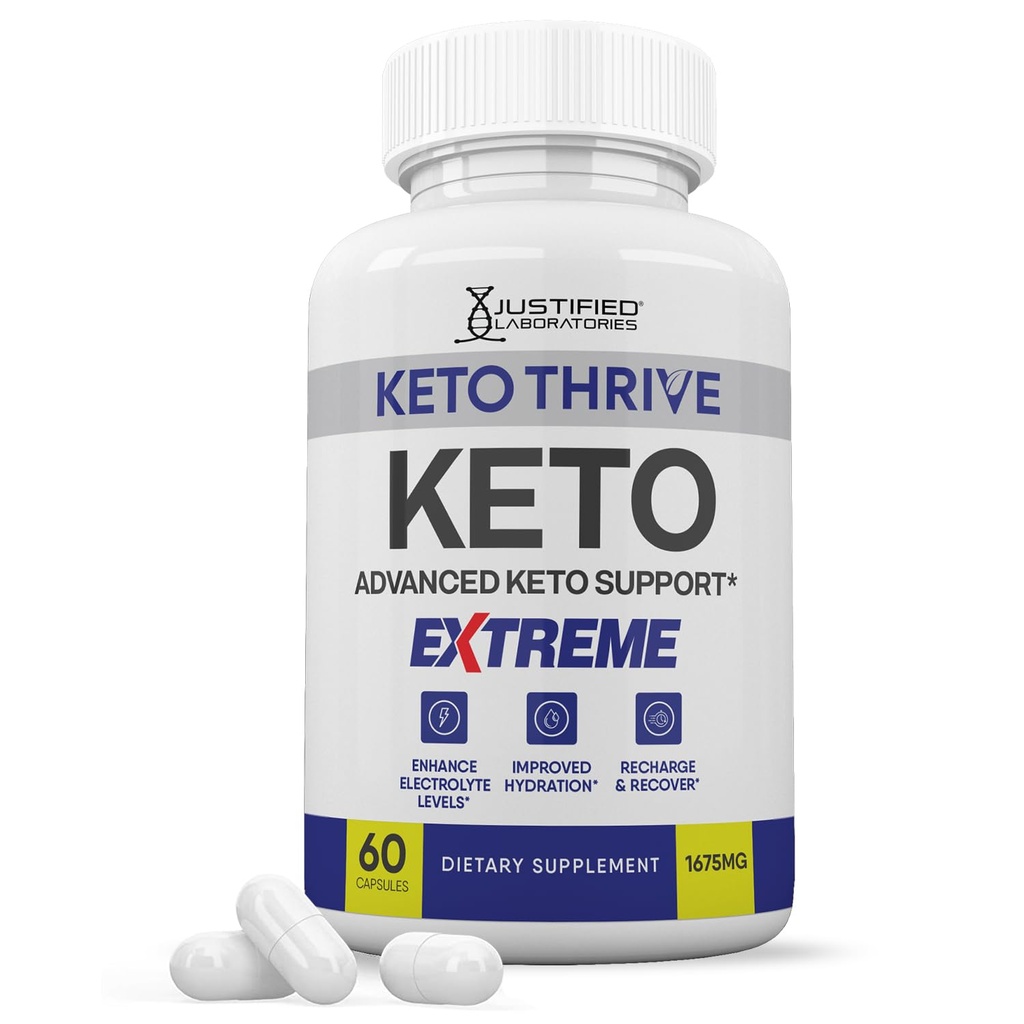 Keto Thrive Keto ACV Extreme Pills 1675MG Keto Support Blend Capsule Alternatywnie do Keto ACV Gummies skomponowane z Jabłkiem Cider Winnica Extra Virgin Olive Oil Powder Green Tea Leaf 60 Kapsułki