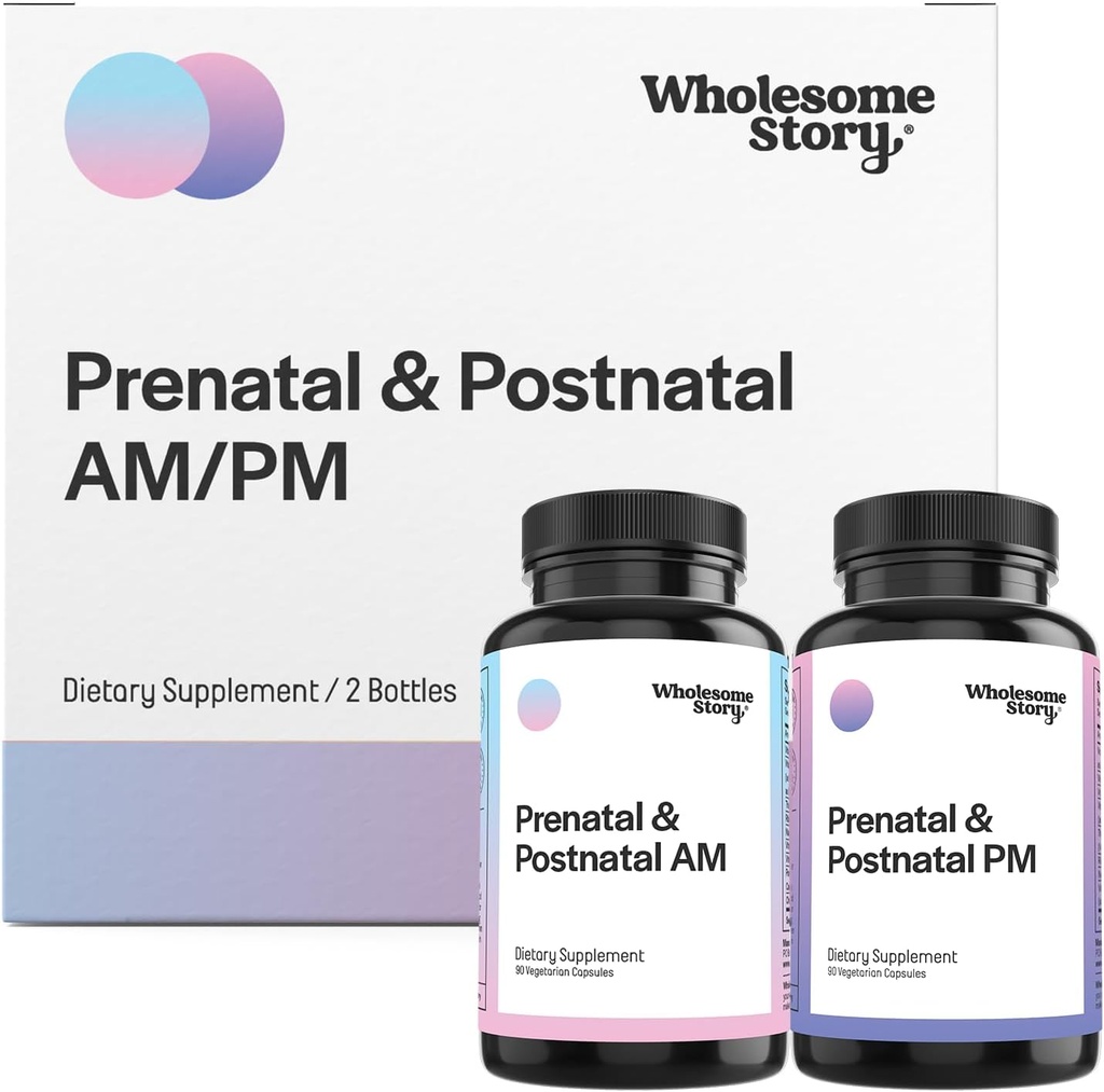 Premia Biodostępne Witaminy prenatalne i poponatalne dla kobiet z DHA, Folate & Żelazo 124; 100% Witaminy niezbędne do ciąży i karmienia piersią Kobiety 124; 2 Butelki zoptymalizowane AM & PM Days 30 Day Supply