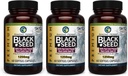Niesamowite Herbs Premium Black Seed Oil Kapsułki - Wysoka potencja, Nigella Sativa z zimną dociskiem pomocniczym w zdrowiu pokarmowym, Wsparcie immunologiczne i funkcje mózgu - 60 Count, 1250mg (Pack of 3)