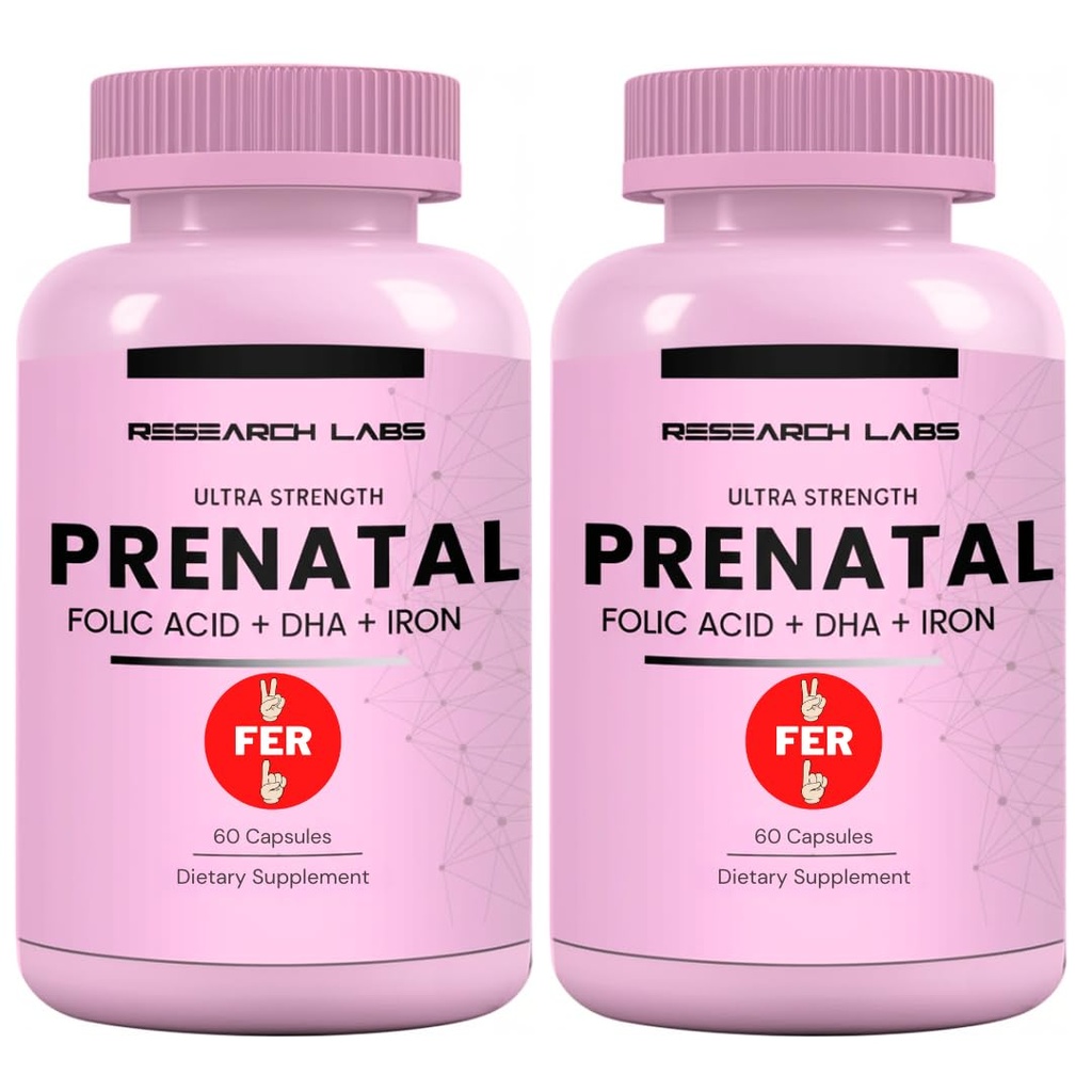 Badania Labs Witaminy prenatalne dla kobiet 2 Fer 1 Ad: 6X Więcej Biodostępnych Metylowanych kwasu foliowego kwasu foliowego MTHF 5
