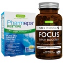 Igennus Pharmepa Restore + Focus Nootropic Attention & Focus Bundle, 1000mg Pure EPA Fish Oil + 200mg Natural Caffeine, Methylated B-Vitamins, L-Theanine, Taurine & L-Tyrosine
