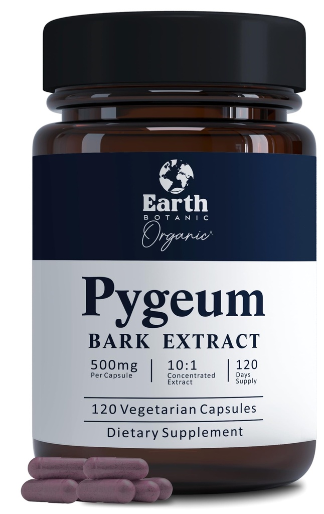 Pygeum Bark Extract 500mg 120 Kapsułki - Herbal Supplement Supports Prostate Health, Bladder, and Urnary Tract - Men 's Health Supplement (Vegetarian, Non-GMO) 4 Miesiące dostaw