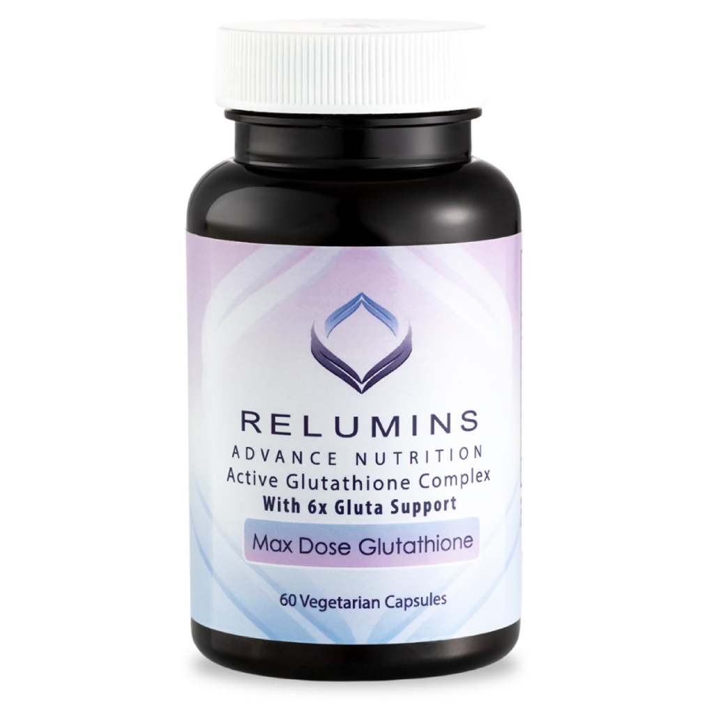 Relumins Advance White Active Glutathione Complex - Max Dose 900mg Glutathione z 6X Boosters, ALA & NAC - Anti-Aging Skin Brightening Supplement - 60 Kapsułki wegetariańskie (30 Servings)