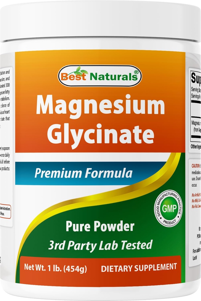 Najlepsi naturalni Magnezu Glycinate proszek - 1 funt (1 LB (opakowanie po 1))