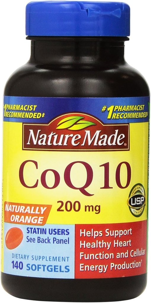 Nature Made CoQ10 Koenzym Q10 200 mg - 2 butelki, 140 Softgels Każdy