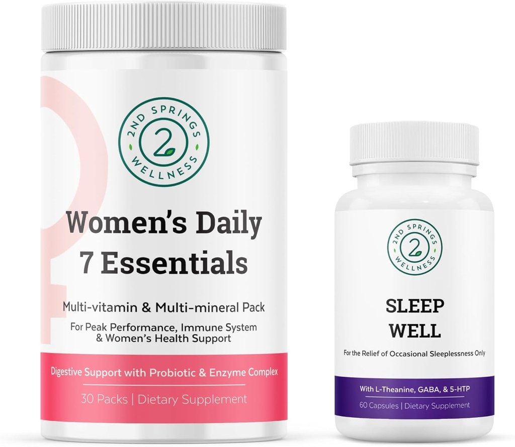 Women 's Daily 7 Essentials & Sleep Well Bundle - Kompletne opakowanie multiwitaminowe ze Sleep Well