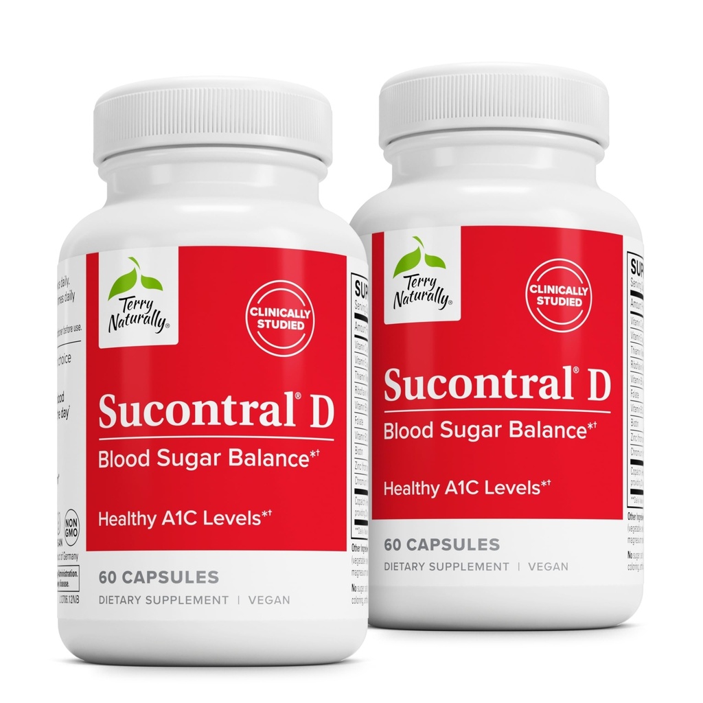 Terry Natural Sucontral D - B- Complex & Folate Supplement - Carbohydrate Metabolistic Supplement - witamina i suplement mineralny z cynkiem i chromem - 60 kapsułek (opakowanie 2)
